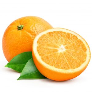natural-valecia-orange-fruit-with-cut-half-green-leaves-isolated-white-background_252965-17