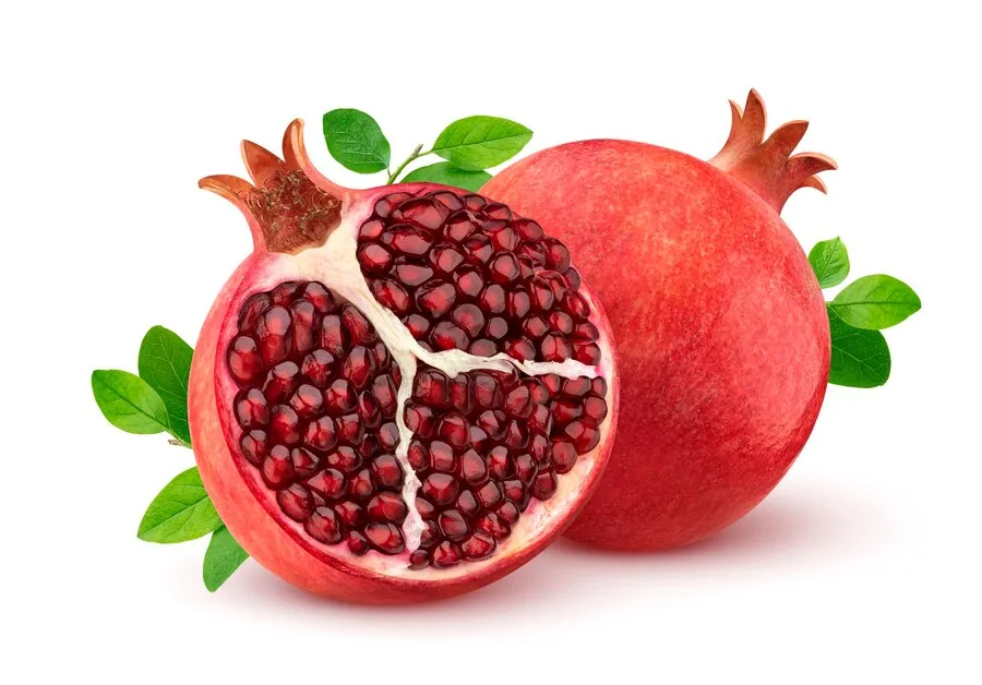 ripe-pomegranate-with-leaves-isolated-white-background-with-clipping-path_88281-5002