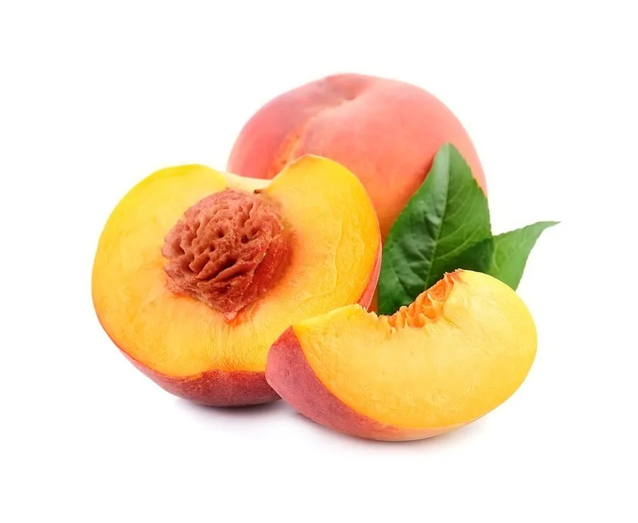 sweet-peach-with-leaves-closeup-white_183352-1302